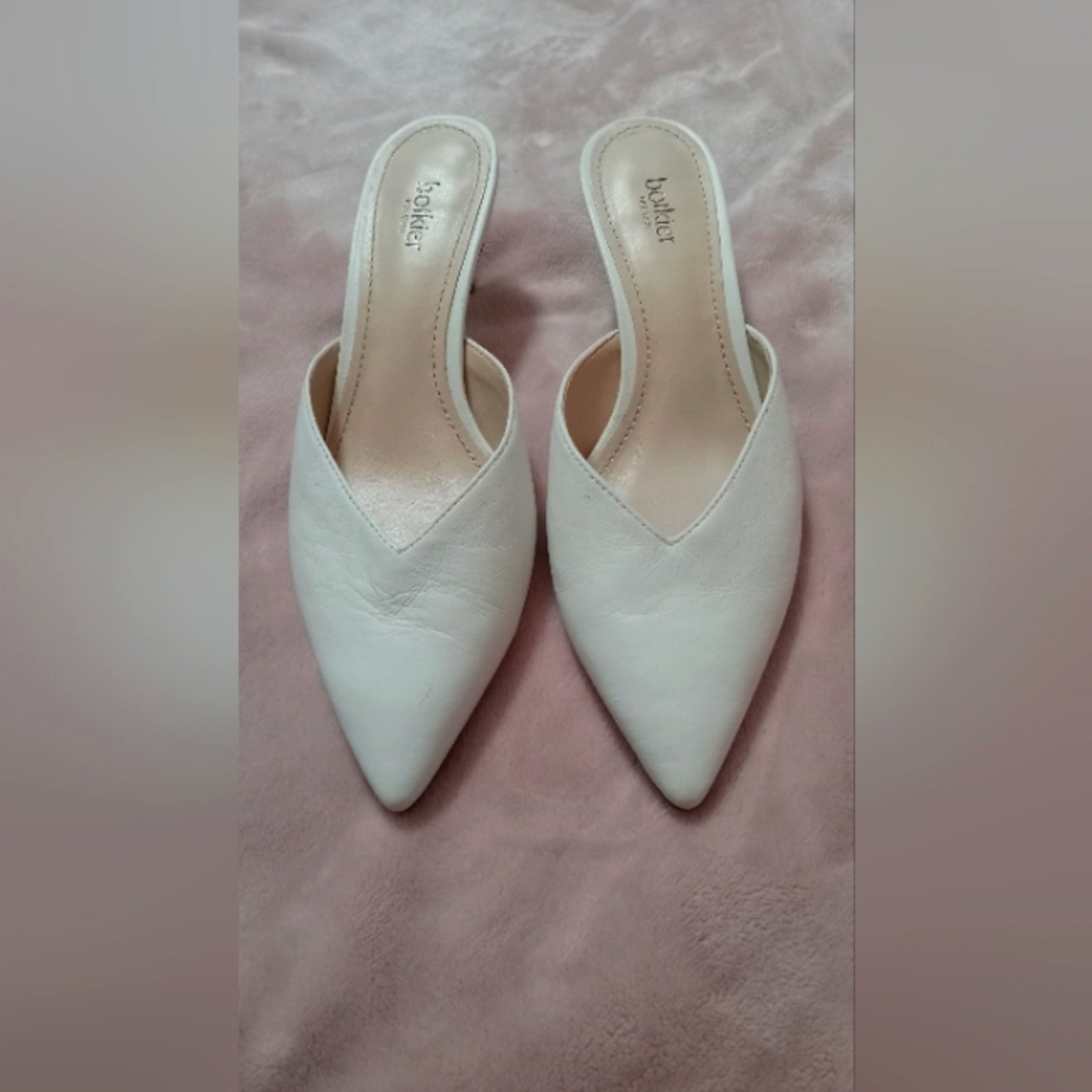 White Women's Kitten Heel  Mules